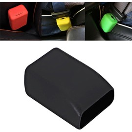 RichVibe - Funda protectora de silicona para cinturón de seguridad, hebilla de seguridad para coche, accesorio interior antiarañazos, todos los modelos de coche, color negro