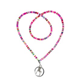 YAFIYGI Beaded Lanyard Necklace for Women Cute Boho Rainbow Badge Holder Fun Colorful Bead Lanyards for Teachers Long Lanyard for ID Badges Keys Badge Reel Beaded Teacher Accessories