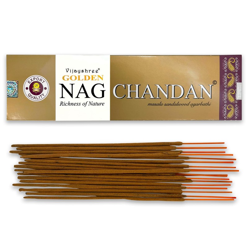 Vijayshree Golden Nag Chandan Incense Sticks - 200g - 10