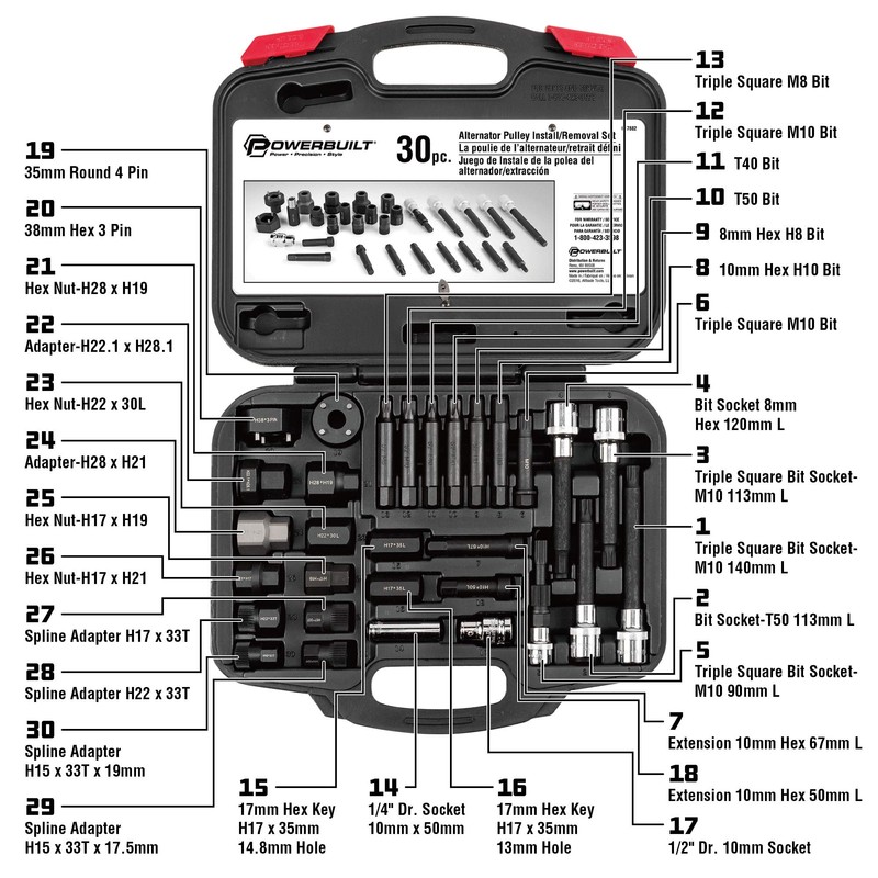 Powerbuilt Alternator Puller Kit, Specialty Tools Car Engine & Vehicle