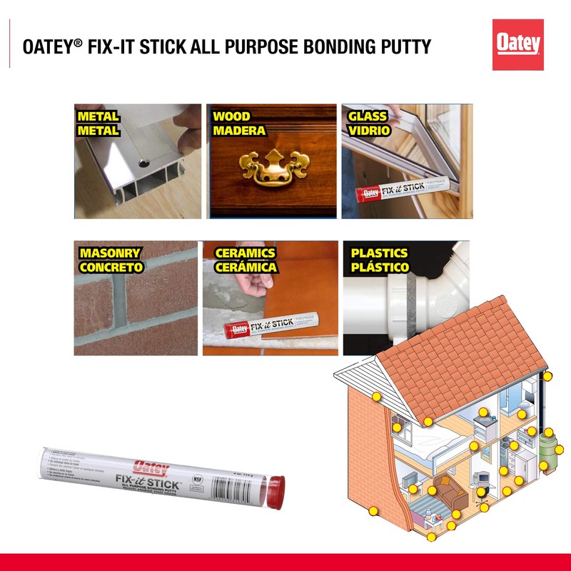 Oatey 31270 Fix-It Multi-Purpose Epoxy Putty, 4 Oz, Box, Beige,