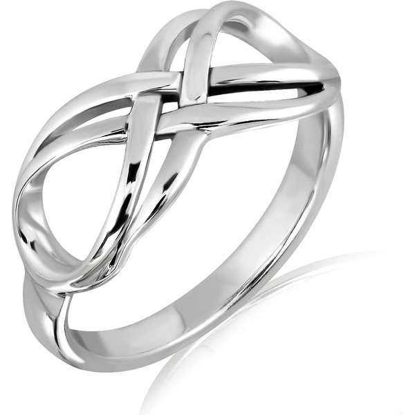 WithLoveSilver 925 Sterling Silver Celtic Double Lines Infinity Ring (9)