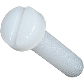 AERZETIX - C45319 - Pack of 10 - Polyamide/Nylon Screw M5x20 - Metric Thread - Cylindrical/Slotted/Flat/Round Head - Insulating - DIY - Renovation - DIN 84