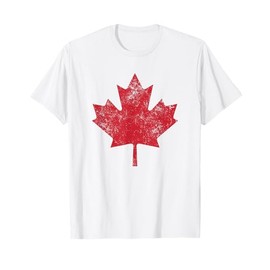 Canada Shirt Women Men Distressed Red Maple Leaf Canada Day T-Shirt
