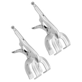 QWORK 9" Locking Pliers, 2 Pack Metal Welding Clamp, Quick-lock Release for Easy Removal