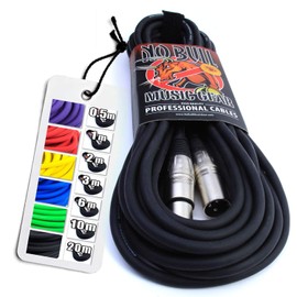 No Bull Nordell Music Gear' Premium XLR Cable (Black, 10m): Achieve a Clearer Audio Signal with Balanced Male to Female Microphone Lead, plus Cable Tie