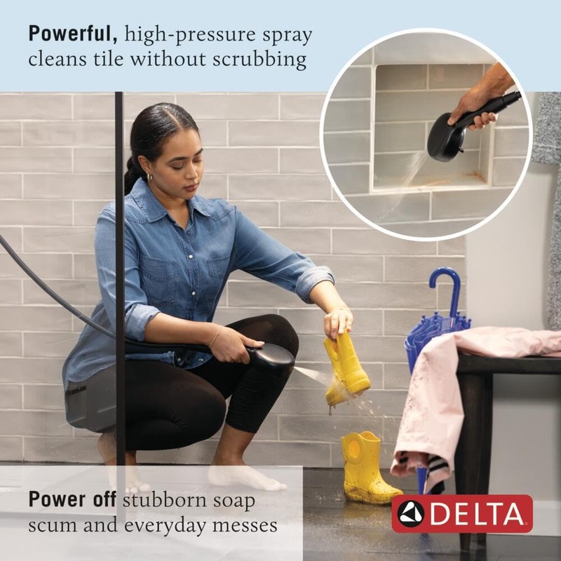 Delta Faucet ProClean Matte Black Shower Head with Handheld, Showerhead