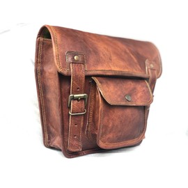 clásico CRAFT SHOP - Bolsa lateral de piel | Alforjas para motocicleta | manubrio Sissy Bar | Alforjas de herramientas de viaje para bicicleta y bicicleta, 11 x 3 x 9 pulgadas