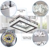 Finktonglan 11.8"×9.1" Rectangular Crystal LED Flush Mount Ceiling Light, Cool