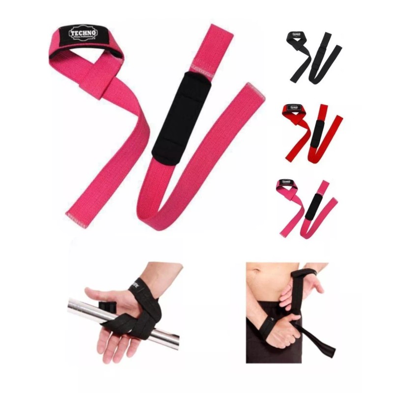 Techno Cinturón Para Pesas + Straps + Rodilleras Pack Pesas