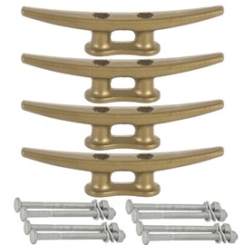 VEITHI 6 inch Powder Painted Antique Bronze Dock Cleats Boat Cleats, Boat Dock Cleats Rope Cleat with Hardware Ideal for Boat, Decks, Piers for Tying up Boats,Marine Decor,Boat Ties - 4 Pack