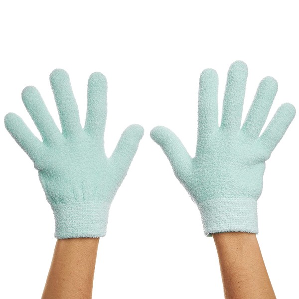 ZenToes Moisturizing Gloves with Gel Lining - Dry Hands Treatment - 1 Pair Hydrating Cracked Hand Healing Gloves - Repair Rough, Chapped Skin Overnight (Fuzzy Mint Green)