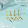 Morfetto 16G G23 Titanium Tragus Labret Piercing Gold/Silver Lip Piercing