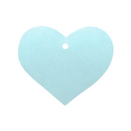 LWR Crafts 100 Hang Tags Heart with Jute Twines 100ft (2 3/8" x 2 3/16", Light Blue)