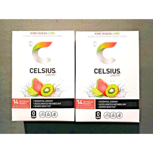 Celsius (2) New Boxes CELSIUS On-The-Go Powder Stick Energy 28