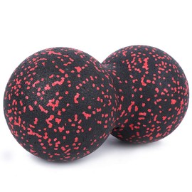 Keenso Yoga Massage Peanut Ball, Fitness Exercise Ball, Yoga Peanut Ball, Self-Massage, Acupuncture Points, Massage Balls, 24 x 12 cm (Red + Black)