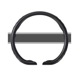 West Llama Flat Bottom Car Steering Wheel Cover,D-Shaped Carbon Fiber Steering Wheel Wrap,Universal 14.5-15 Inch,Fit Cars,SUVs,Trucks(Black-D-Shaped)