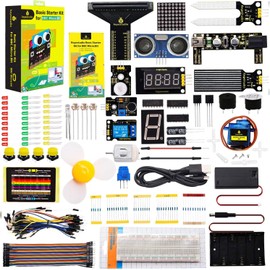 KEYESTUDIO Basic Starter Kit for Microbit V2.2 V1.5 (Not Included), with 35 Projects Tutorial, i2c LCD, 5V Relay, LED Matrix, Breadboard Components Great for STEM Programming Education