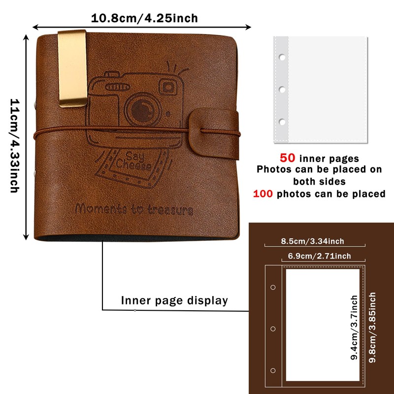 FOSDICK Small Photo Album, Mini Photo Album, Small Photo Album,