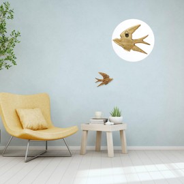 YARNOW Gold Swallow Wall Decor, 3d Flying Bird Wall Decor, Hanging Bird Wall Art for Bedroom Home Garden Decor