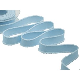 Furlanis - Nastro Decorativo Sfrangiato Coprente Tipo Cotone, per Decorazioni e Confezioni, Tessuto Italiano - Azzurro Baby, 23 mm x 15 m