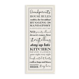 Stupell Industries Grandparents House Rules Wall Plaque, 7 x 17, Multi-Color