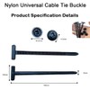 Nylon Universal Cable Tie Buckle, 50 Pcs Nylon Cable Tie