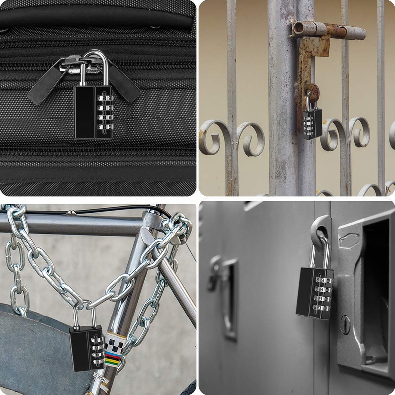 LOFICOPER 2 Pack Combination Lock with 2 Keys, 4 Digit