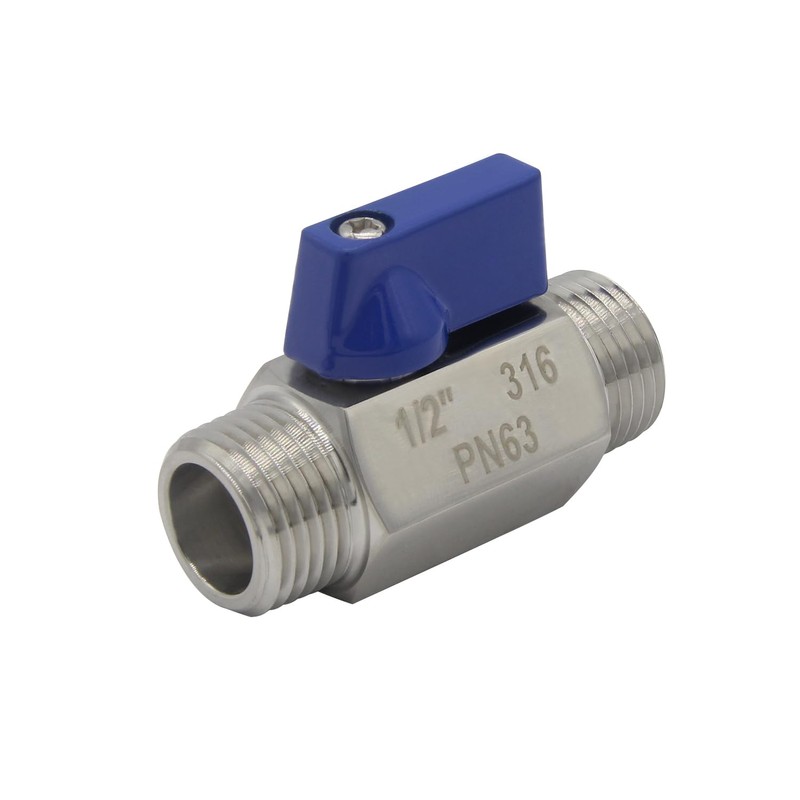 Beduan Stainless 1/4" NPT Mini Ball Valve Male x Male
