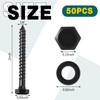 Otoolling 50 Sets 1/4" x 2" Hex Head Lag Screw