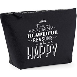 Hippowarehouse There are so many beautiful reasons to be happy printed make up cosmetic wash bag 18x19x9cm