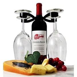 Mango Steam Easy Slip on Wine Glass Holder Black