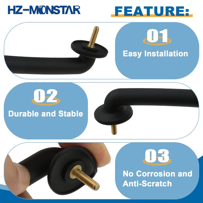 HZ-MONSTAR Front Windshield Hold Down Bracket Strap Hood Footman Loop