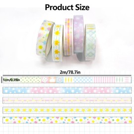 IPEWOEF 5 Rolls Star Washi Tape for Journaling Glitter Tape Glitter Washi Tape Set Sparkling Cute Washi Tape Stickers Decorative Tape Washi Tapes Kawaii Washi Tape for DIY Scrapbooking