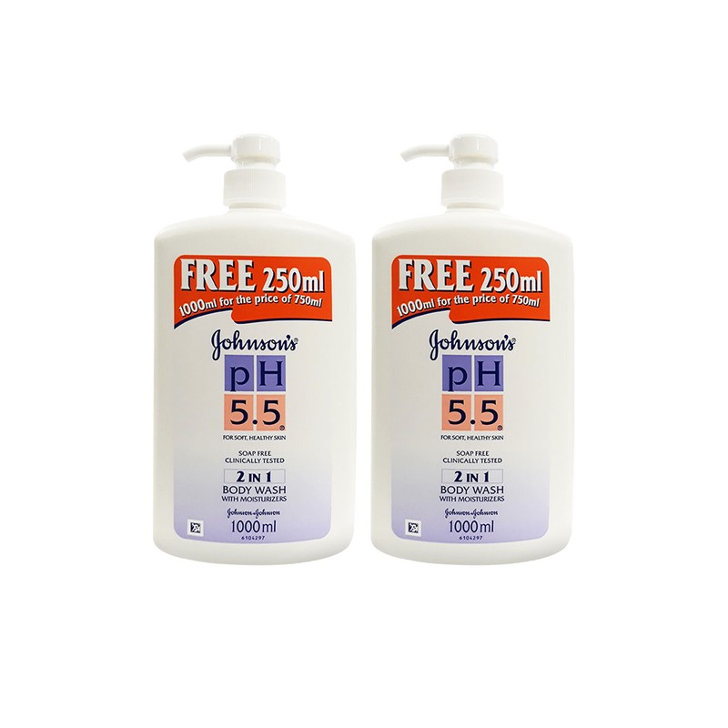 Johnson's PH5.5 2in1 Body Wash With Moisturizers 750ml + FREE