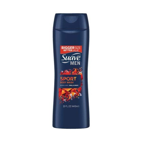 Suave for Men Sport Energizing Body Wash, 15 ounces (Pack of 4)