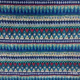 Sheicon Tela con estampado de olas oceánicas de The Yard de algodón y lino mezclado estilo japonés para proyectos de bricolaje (azul clásico, 1 yarda)
