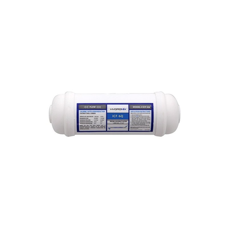 Hydronix ICF-6Q Inline Reverse Osmosis Post, Fridge & Ice Coconut