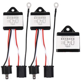HID Polarity Conversion Relay, PXPART H4 Negative Control Car Multi Relay Unit, Converts Negative Control of Hi-Low Switching to Positive Control, For 12V Vehicles, Set of 2