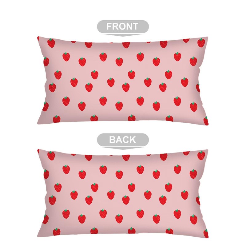 Strawberry Long Pillow Cases King Size Pillow Covers with Zipper,Spring