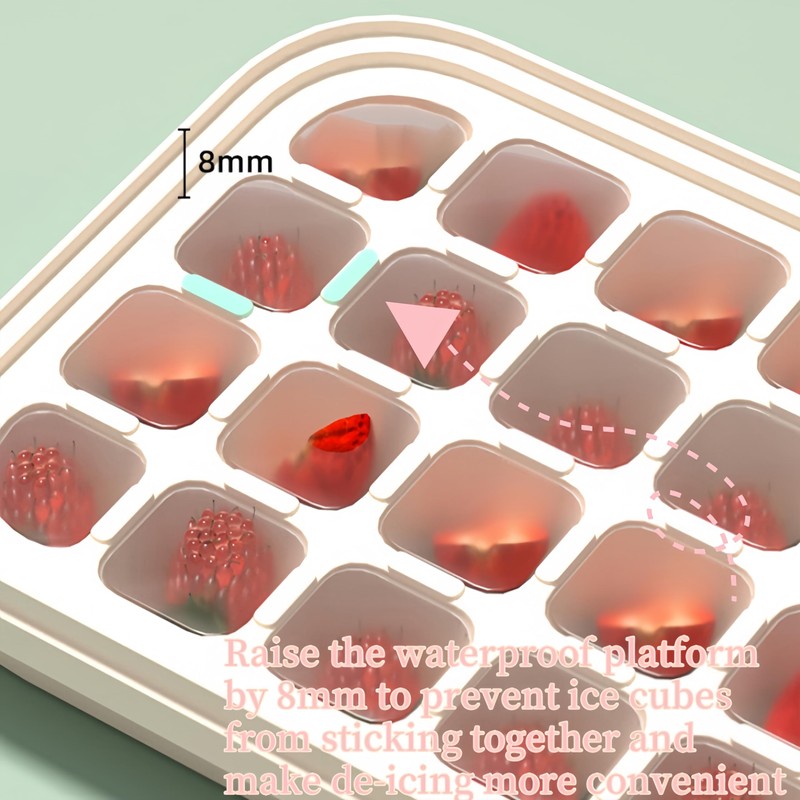 Ice Cube Trays with Lid and Bin, Reusable 56 Food-Grade