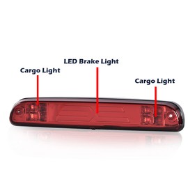 G-PLUS LED 3rd Rear Type X Brake Light Cargo Lamp Compatible with Ford F250/F350/F450/F550/Super Duty 1999-2016,Red Lens Clear Housing YC3Z13A613BA,CC3Z13A613B