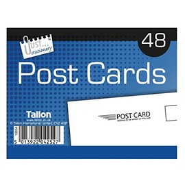 Tallon Just Stationery Post Card (Pack of 48), White-black, 140x100mm