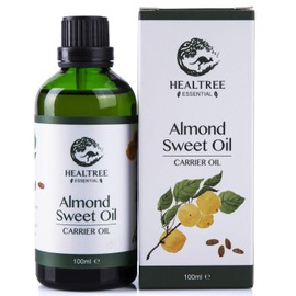 HEALTREE Sweet Almond Carrier Oil 100ml (Australian Cold Pressed Virgin Grade) Gentle on Scalp for Hair & Skin Care, Body Massage Essential Oils