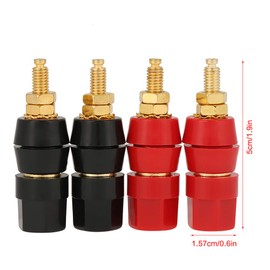 4 Pcs Speaker Terminal Binding Post Banana Plug Audio Binding Post Power Amplifier Banana Plug Binding Post for Speaker Amplifier Terminal Black and Red