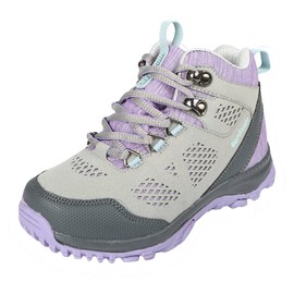 Northside Kid's Benton Mid Waterproof Hiking Boot, Gray/Lilac, 11 M US Little Kid