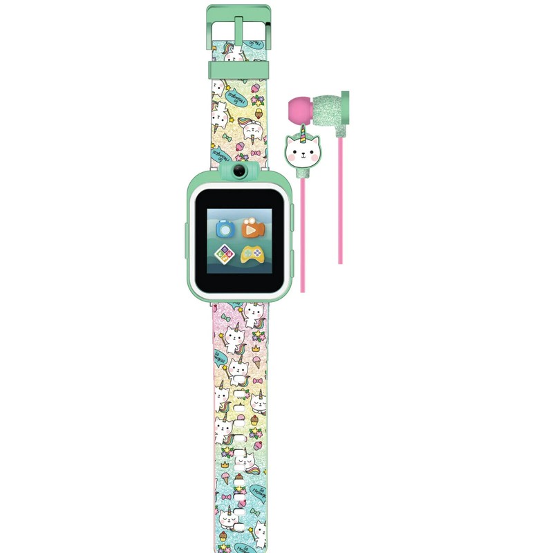 iTech Junior Kids Earbuds & Smartwatch Set - Cat Print