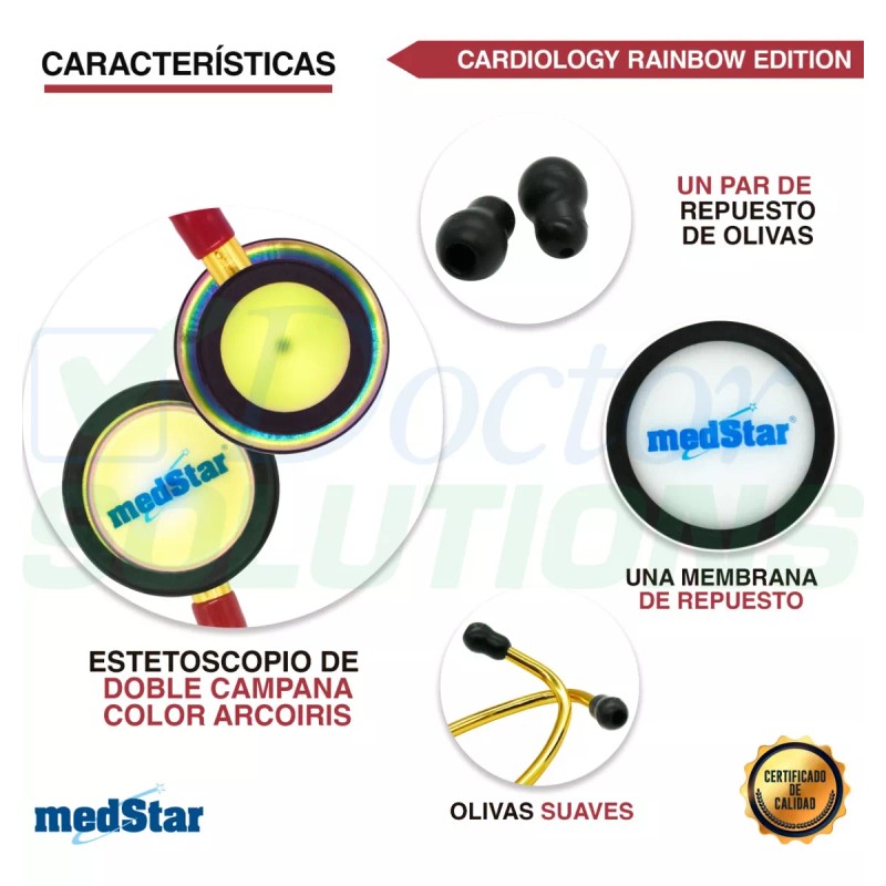 MedStar Estetoscopio Cardiology Medstar Duplex Rainbow Edition