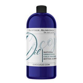 Dr Joe Lab Bitter Almond Oil - 32 oz - Pure Unrefined Cold Pressed Extra Virgin Non GMO All Natural, Vegan Bulk Carrier Oil Perfect for Body Hair Face Skin Nails Facial Hair DIY Cosmetics