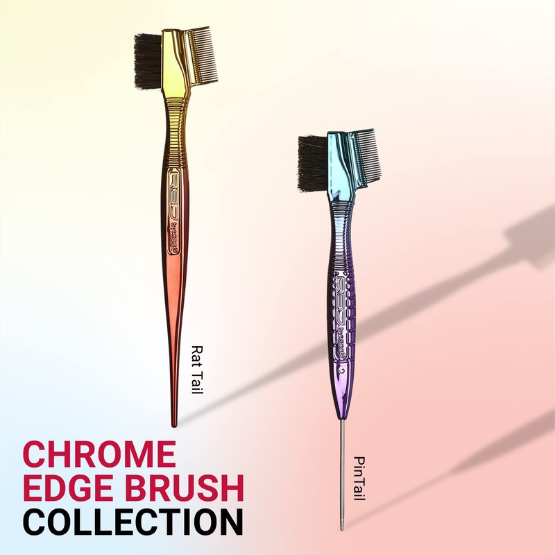 RED by Kiss Chrome Edge Brush Bacteria Free Sterilized Boar